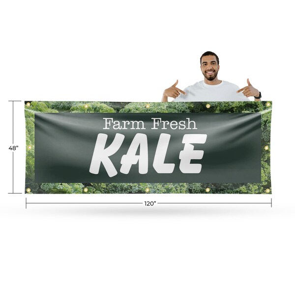 Signmission Farm Fresh Kale, 48 Inch x 120 Inch, Vinyl Banner - B-120-30598
