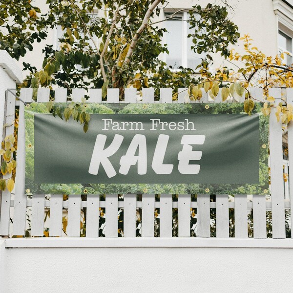 Signmission Farm Fresh Kale, 48 Inch x 120 Inch, Vinyl Banner - B-120-30598