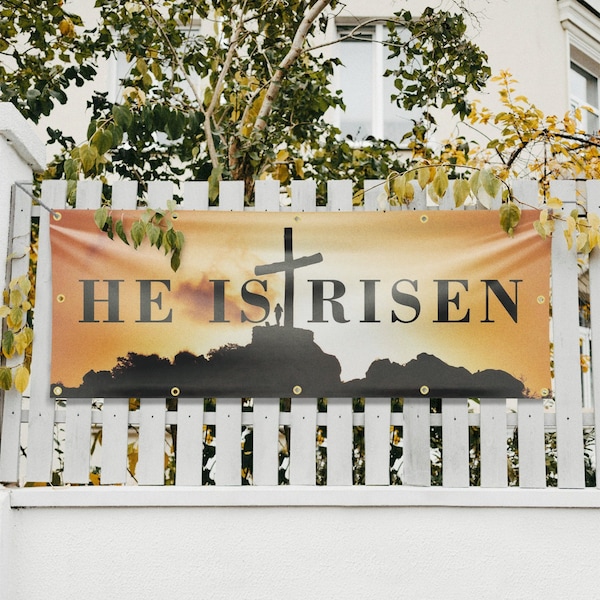 Signmission He is Risen, 48 Inch x 120 Inch, Vinyl Banner - B-120-30695