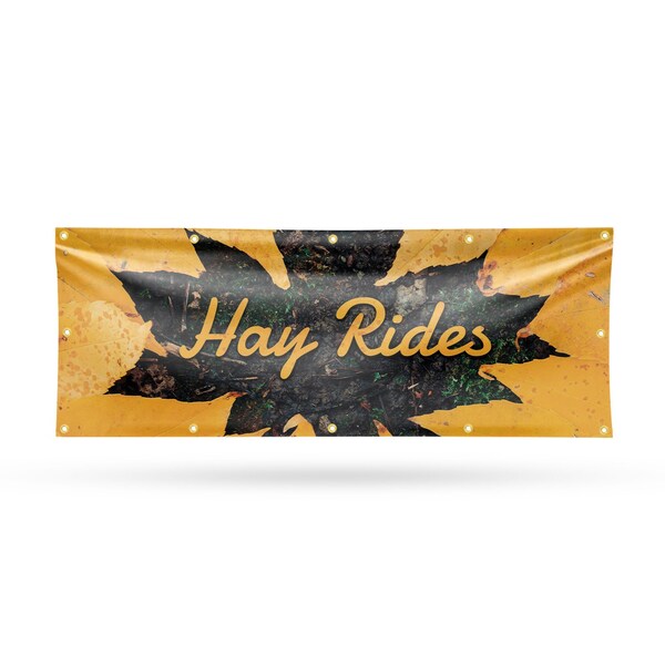 Signmission Hay Rides, 48 Inch x 120 Inch, Vinyl Banner - B-120-30694