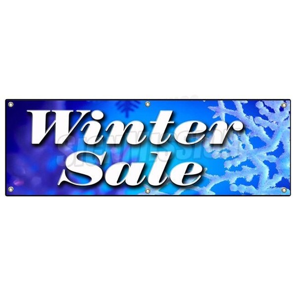 Signmission WINTER SALE BANNER SIGN store wide clearance signs discount 50% save big - B-72 WINTER SALE