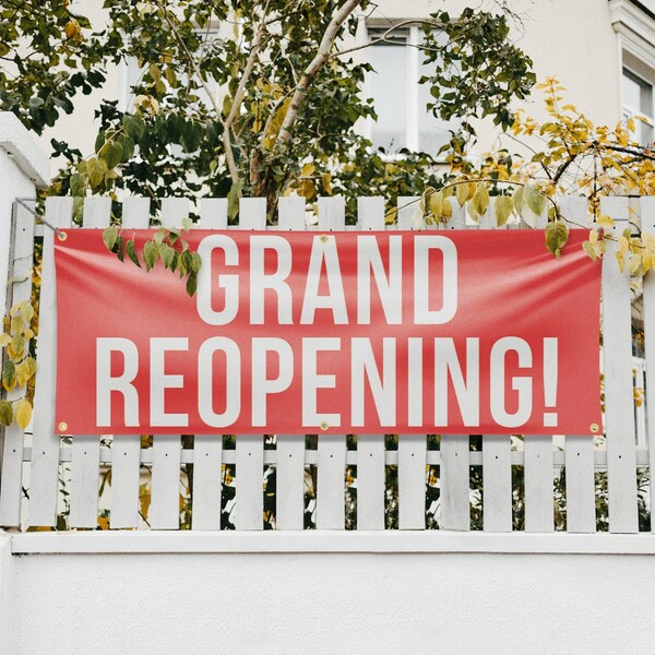 Signmission Grand Reopening, 24 Inch x 72 Inch, Vinyl Banner - B-72-30678