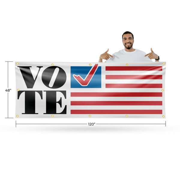 Signmission Vote, 48 Inch x 120 Inch, Vinyl Banner - B-120-30918
