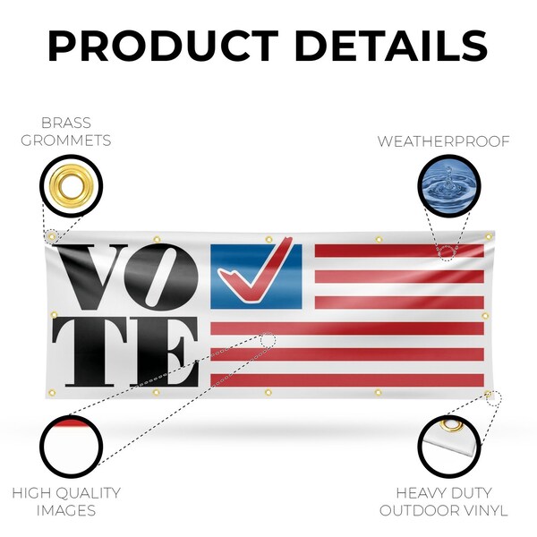 Signmission Vote, 48 Inch x 120 Inch, Vinyl Banner - B-120-30918