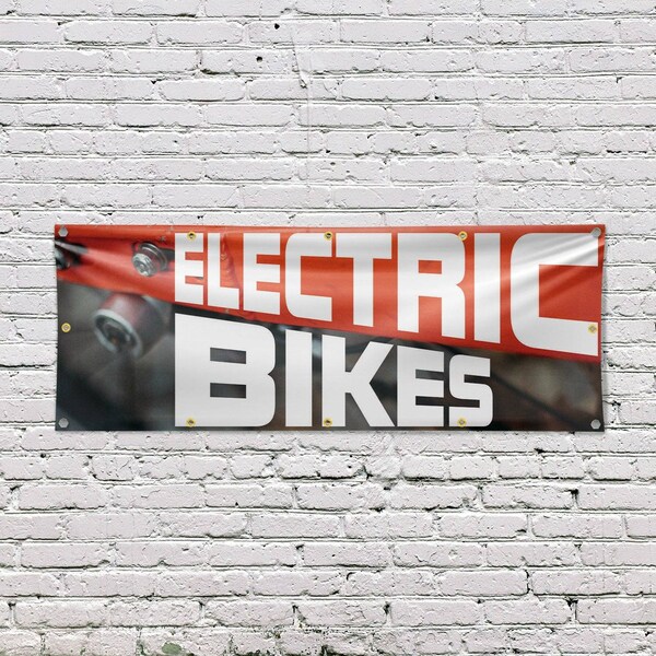 Signmission Electric Bikes, 48 Inch x 120 Inch, Vinyl Banner - B-120-30555