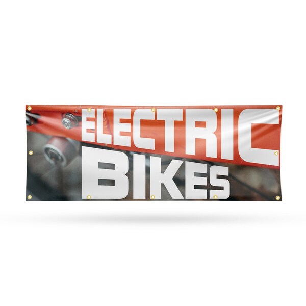 Signmission Electric Bikes, 48 Inch x 120 Inch, Vinyl Banner - B-120-30555