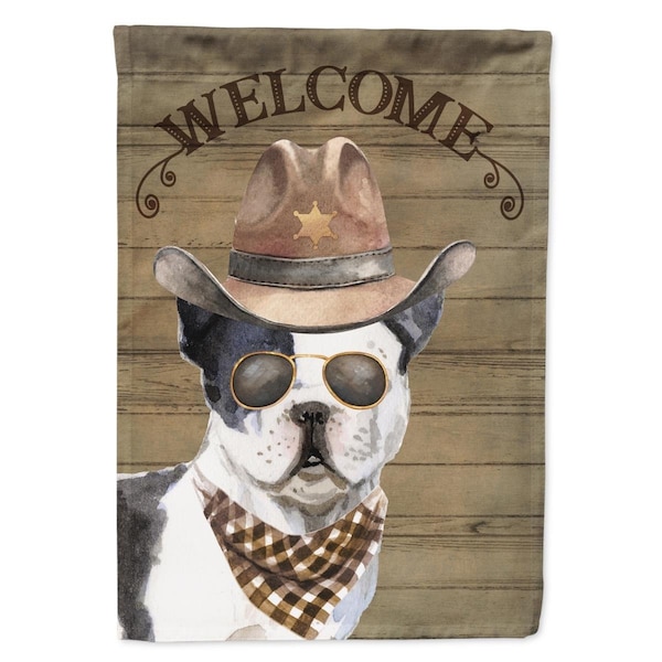 Carolines Treasures 28 x 0.01 x 40 in. French Bulldog Country Dog Flag Canvas House Size - CK6289CHF