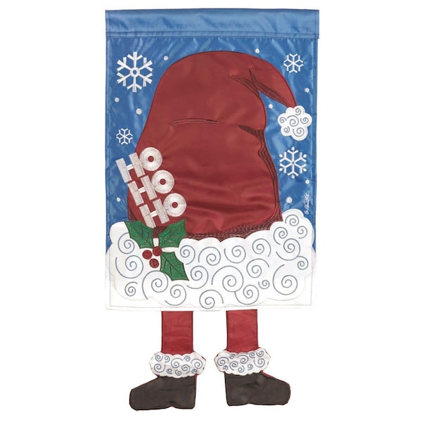 Magnolia Gardens 13 x 18 in Santa Hat Double Applique Garden Flag - M011499