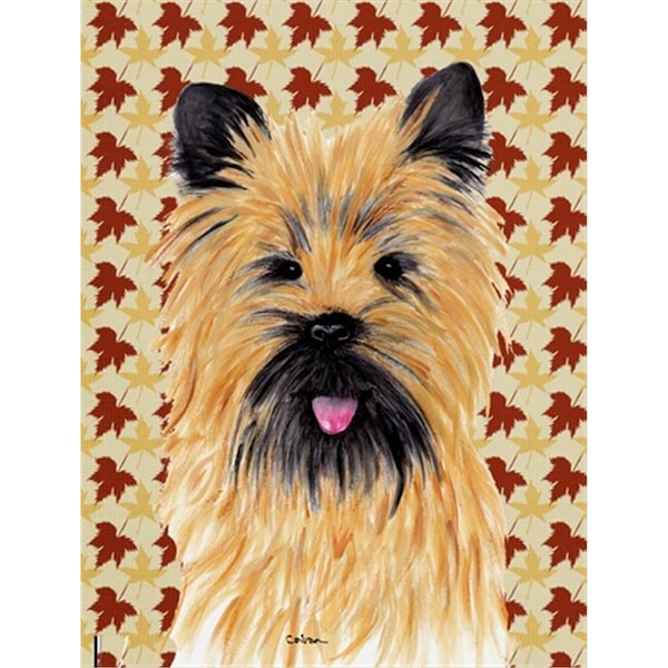 Carolines Treasures 15 x 15 In. Cairn Terrier Fall Leaves Portrait Flag- Garden Size - SC9215GF