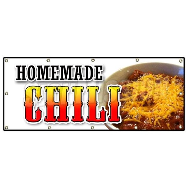 Signmission HOMEMADE CHILI BANNER SIGN bread bowl texas beans beef chicken vegan - B-120 HOMEMADE CHILI