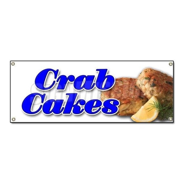 Signmission CRAB CAKES BANNER SIGN crabs cake seafood signs Maryland fried sandwich - B-CRAB CAKES