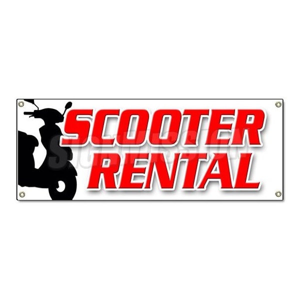 Signmission SCOOTER RENTAL BANNER SIGN scooter rent vespa shop travel mobility - B-SCOOTER RENTAL
