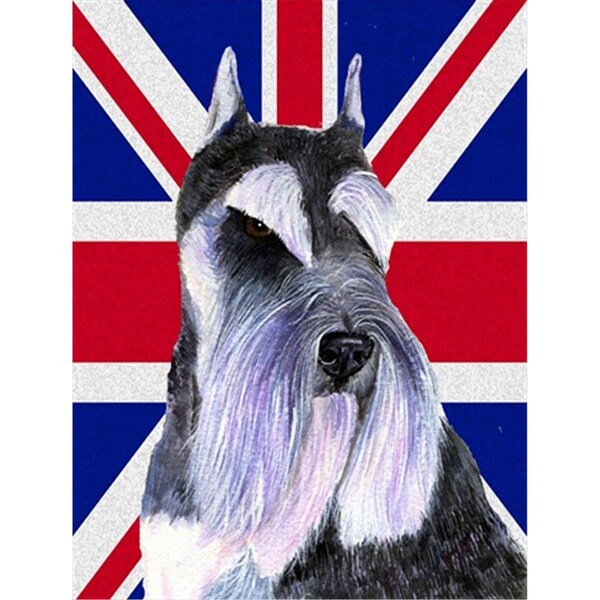 Carolines Treasures Schnauzer With English Union Jack British Flag Flag Garden Size - SS4919GF