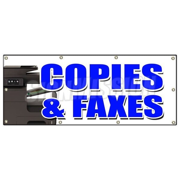 Signmission COPIES & FAXES BANNER SIGN office supplies po box copy fax ups usps - B-96 COPIES & FAXES