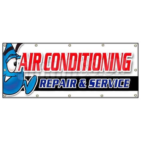 Signmission AC REPAIR & SERVICE BANNER SIGN hvac air conditioning estimates finance - B-120 AC REPAIR & SERVICE