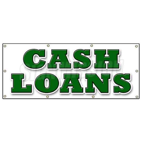 Signmission CASH LOANS BANNER SIGN payday advance title pawn shop for gold - B-96 CASH LOANS