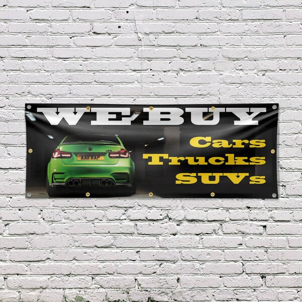 Signmission We Buy Cars Trucks & SUV, 48 Inch x 120 Inch, Vinyl Banner - B-120-30924