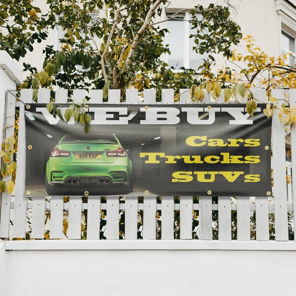 Signmission We Buy Cars Trucks & SUV, 48 Inch x 120 Inch, Vinyl Banner - B-120-30924