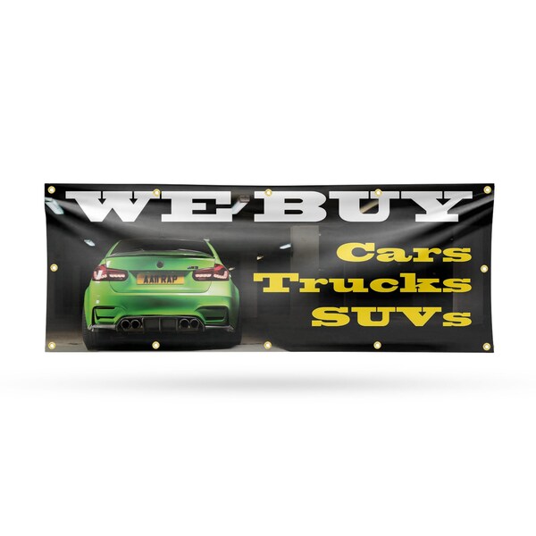 Signmission We Buy Cars Trucks & SUV, 48 Inch x 120 Inch, Vinyl Banner - B-120-30924