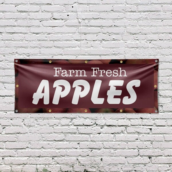 Signmission Farm Fresh Apples, 48 Inch x 120 Inch, Vinyl Banner - B-120-30572