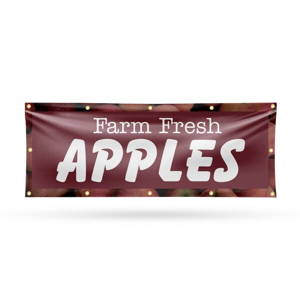 Signmission Farm Fresh Apples, 48 Inch x 120 Inch, Vinyl Banner - B-120-30572