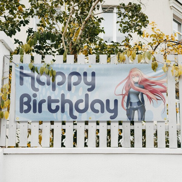 Signmission Happy Birthday Anime, 24 Inch x 72 Inch, Vinyl Banner - B-72-30691