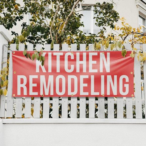 Signmission Kitchen Remodeling, 48 Inch x 120 Inch, Vinyl Banner - B-120-30718
