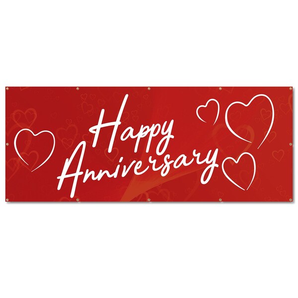 Signmission Happy Anniversary, 48 Inch, Banner - B-120-30389