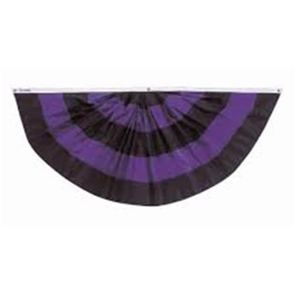 Annin Flagmakers Annin Flagmakers 484975 Black and Purple Mourning Fan -Nyl-Glo-3 ft .X 6 ft. - 484975