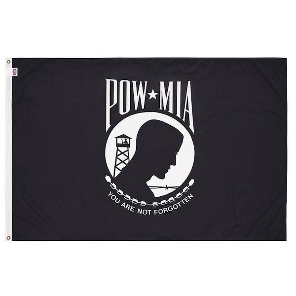 Valley Forge Valley Forge Pow-Mia Military Flag 3 ft. W X 5 ft. L - BTPOW3