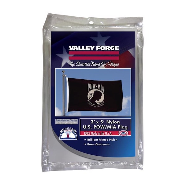 Valley Forge Valley Forge Pow-Mia Military Flag 3 ft. W X 5 ft. L - BTPOW3