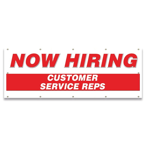 Signmission Now Hiring Customer Service Reps Banner Apply Inside Accepting Application Single Sided - B-120-30227