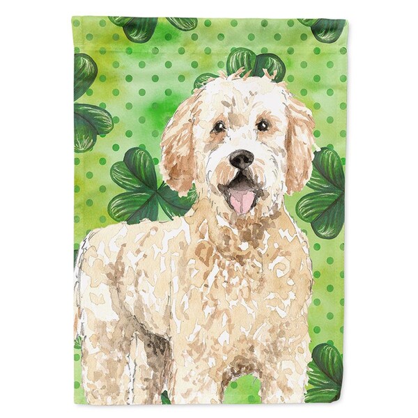 Patioplus Shamrocks Goldendoodle Flag Canvas House Size - PA2552859
