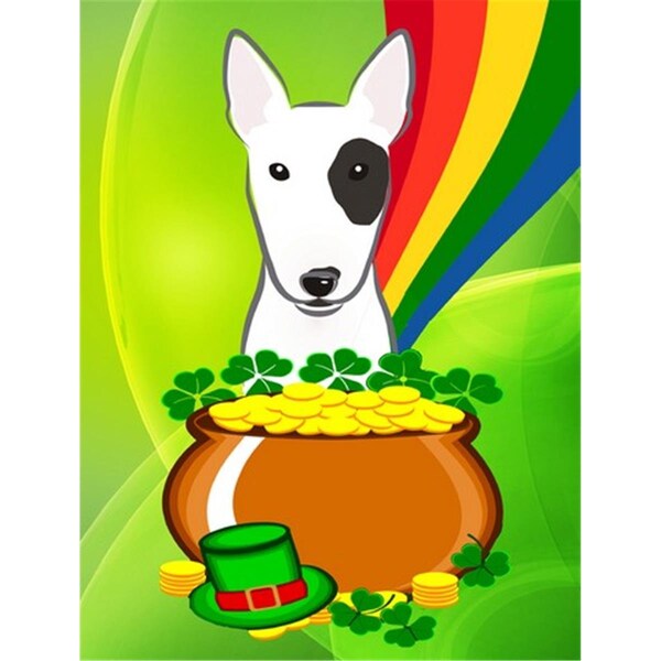 Patioplus Bull Terrier St. Patricks Day Flag Garden - PA633064