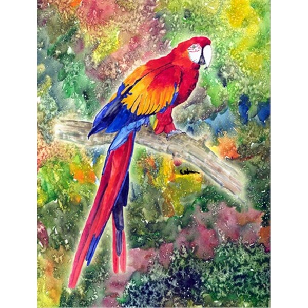 Carolines Treasures Parrot Parrot Head Canvas Flag - House Size- 28 x 40 in. - 8603CHF