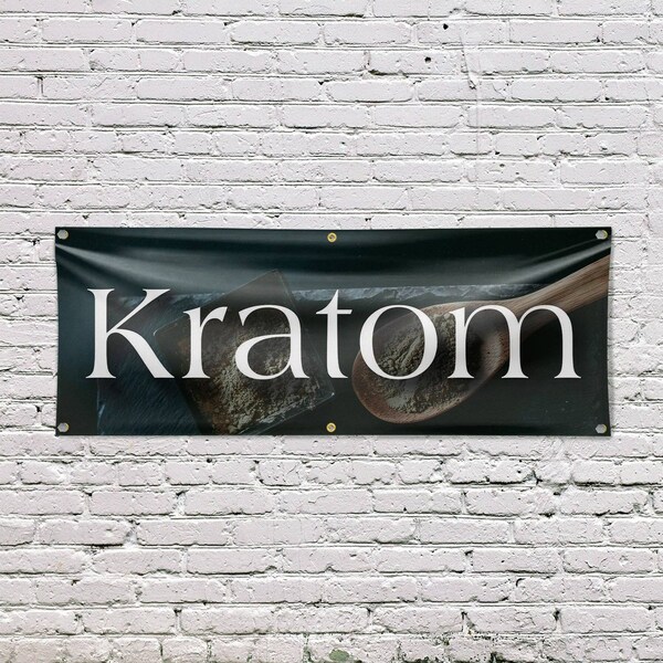 Signmission Kratom, 24 Inch x 72 Inch, Vinyl Banner - B-72-30719