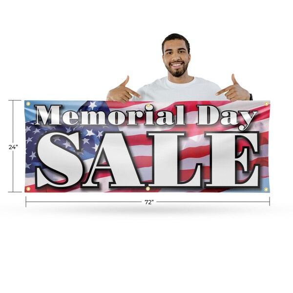 Signmission Memorial Day Sale, 24 Inch x 72 Inch, Vinyl Banner - B-72-30736