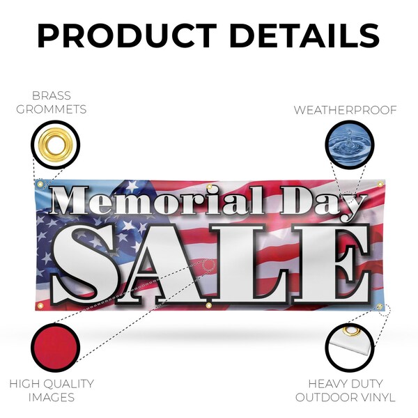 Signmission Memorial Day Sale, 24 Inch x 72 Inch, Vinyl Banner - B-72-30736