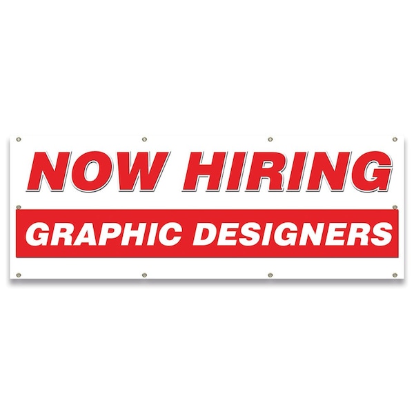 Signmission Now Hiring Graphic Designers Banner Apply Inside Accepting Application Single Sided - B-96-30252