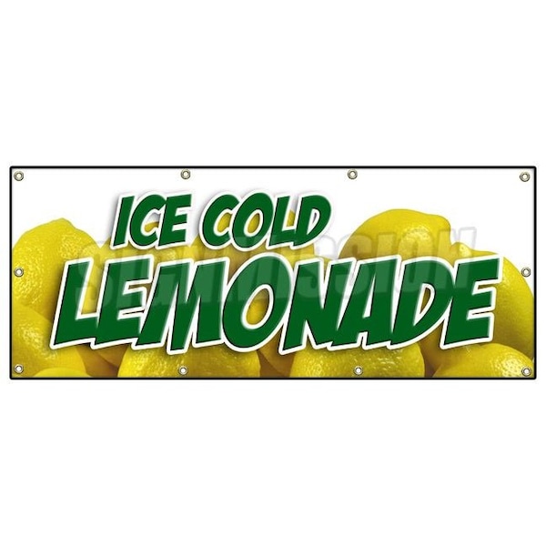 Signmission LEMONADE 1 BANNER SIGN lemonaid ice cold fresh homemade drinks food - B-96 LEMONADE 1