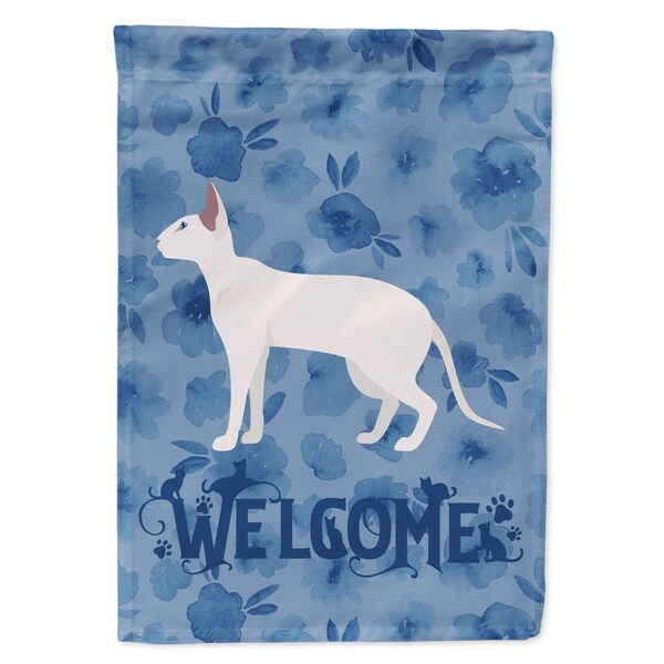Patioplus 28 x 0.01 x 40 in. Peterbald No.1 Cat Welcome Flag Canvas House Size - PA3410045