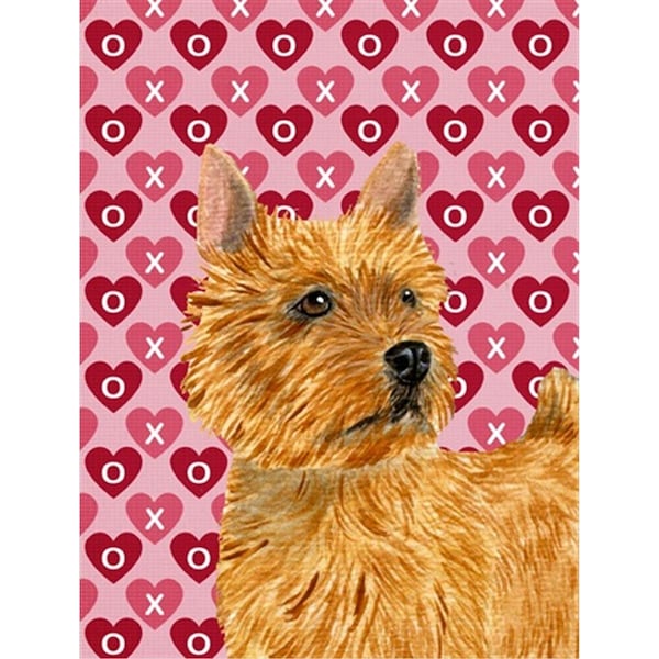 Patioplus 11 x 15 In. Norwich Terrier Hearts Love And Valentines Day Portrait Flag; Garden Size - PA631368