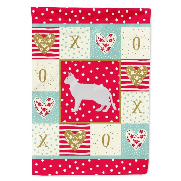 Carolines Treasures 28 x 0.01 x 40 in. Russian White Black No.2 Cat Love Canvas House Flag - CK5692CHF