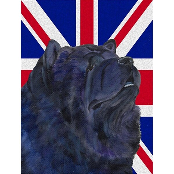 Carolines Treasures Chow Chow With English Union Jack British Flag Flag Canvas House Size - SS4943CHF