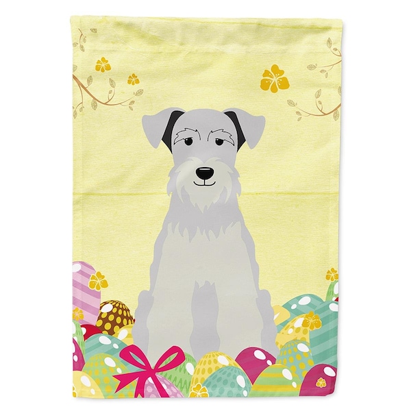 Carolines Treasures Easter Eggs Miniature Schanuzer White Flag Canvas House Size - BB6053CHF