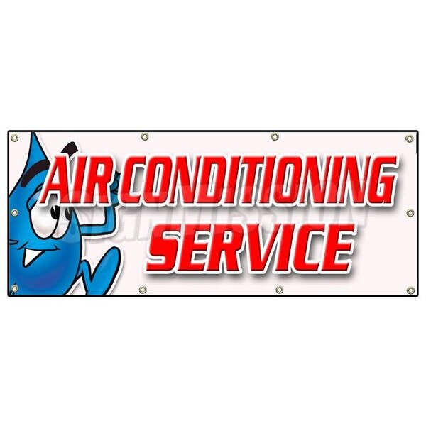 Signmission AIR CONDITIONING SERVICE BANNER SIGN ac cooling technician cold maintenance - B-72 AIR CONDITIONING SERVICE