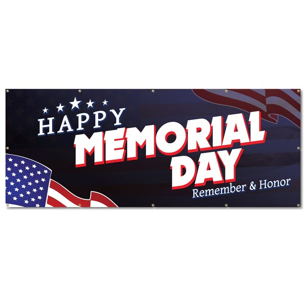 Signmission Happy Memorial Day, 48 Inch, Banner - B-120-30391