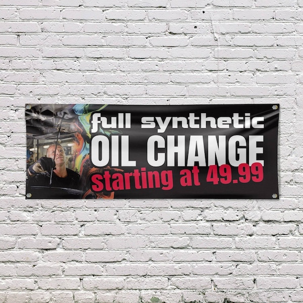 Signmission Full Synthetic Oil Change, 18 Inch x 48 Inch, Vinyl Banner - B-30666