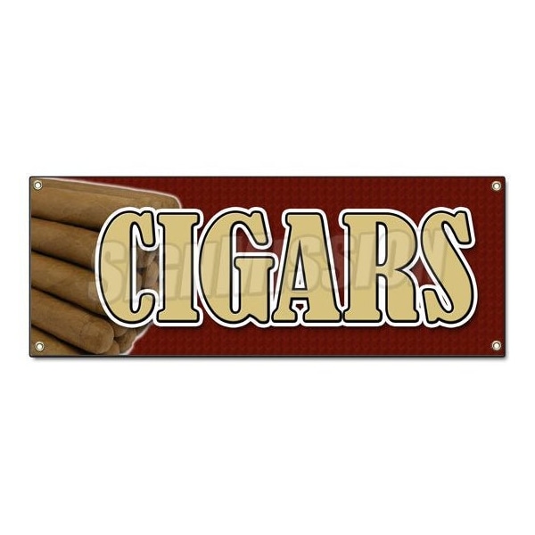 Signmission CIGARS BANNER SIGN cigar shop humidor cuban signs smoke shop tobacconist - B-CIGARS