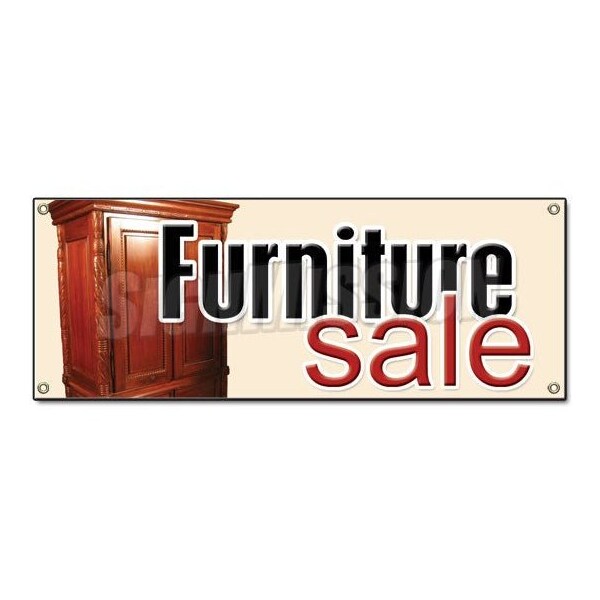 Signmission FURNITURE SALE BANNER SIGN store wood signs sofa chairs kitchen set table - B-FURNITURE SALE
